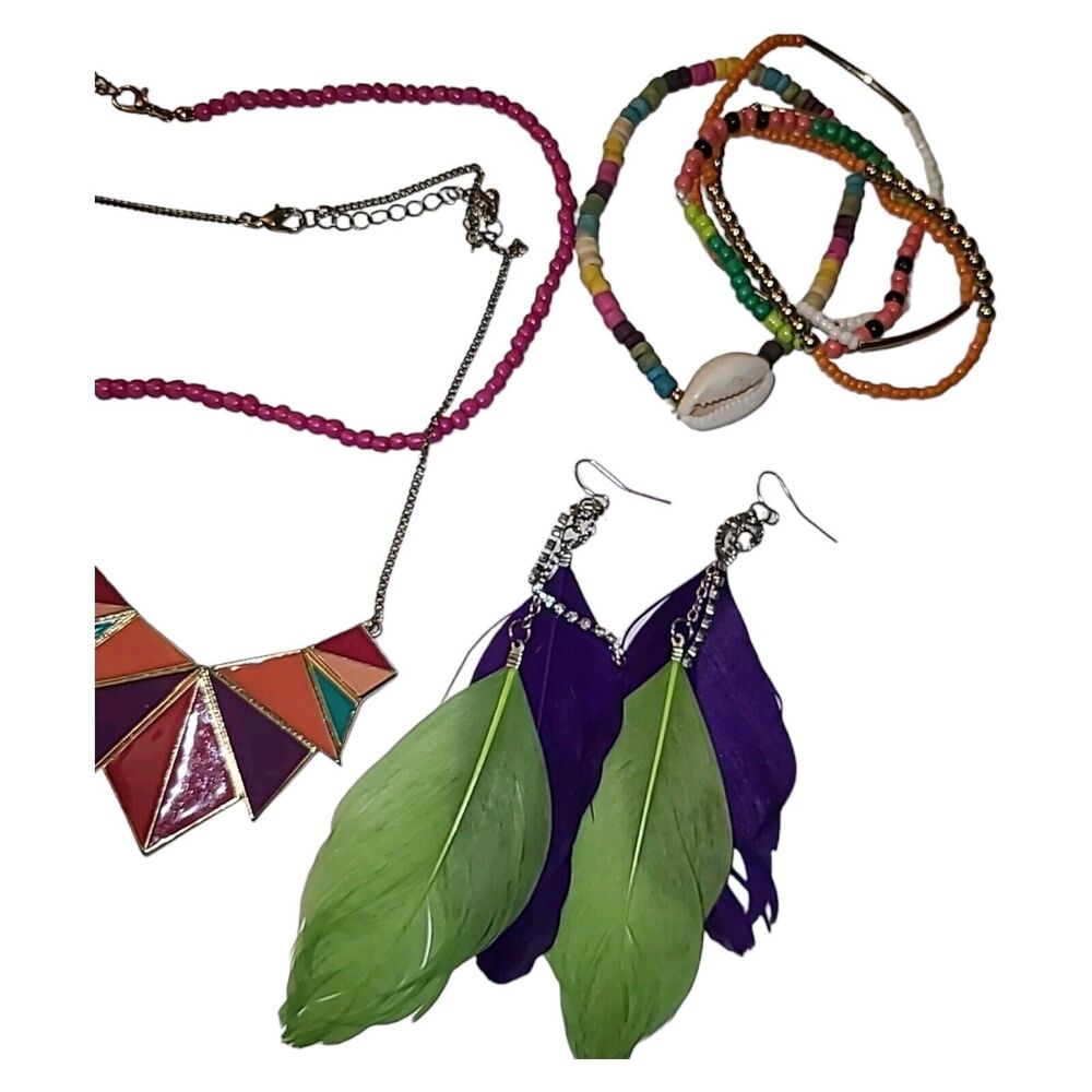 11 Piece‎ Colorful Fun Summertime Fashion Jewelry Lot - Picture 3 of 8